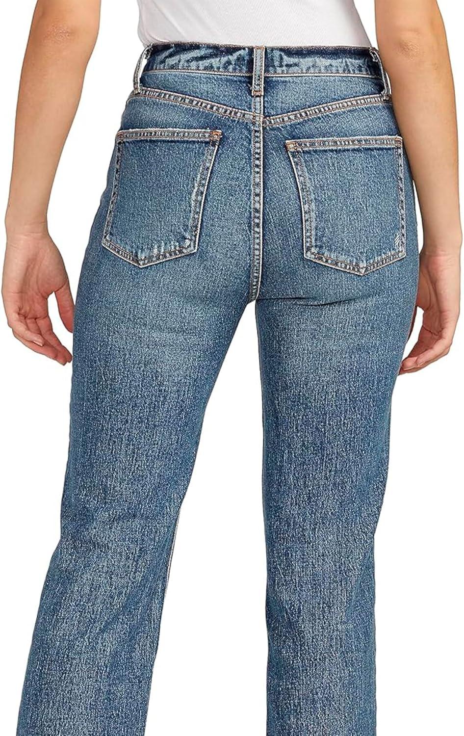 image:imageSilver Jeans Co Womens Highly Desirable High Rise Straight Leg Jeans LegacyMed Wash Rcs302