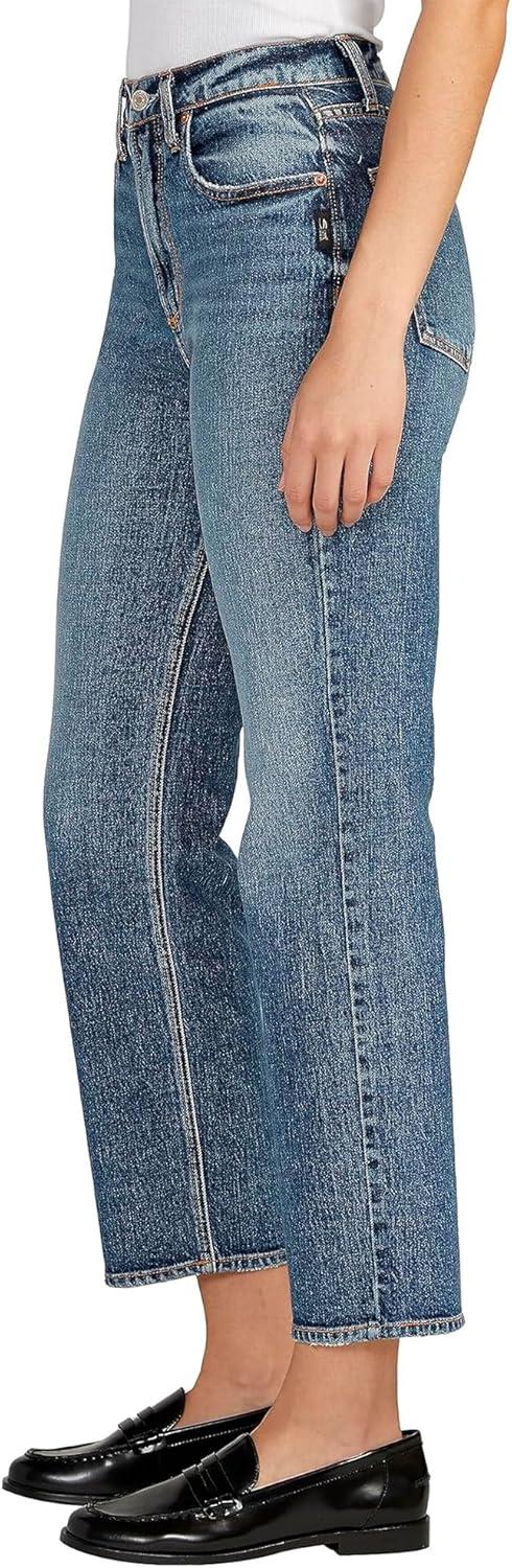 image:imageSilver Jeans Co Womens Highly Desirable High Rise Straight Leg Jeans LegacyMed Wash Rcs302