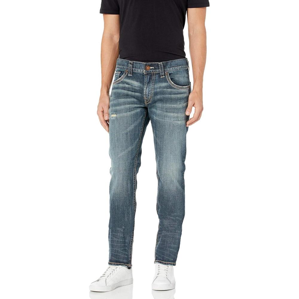 image:imageSilver Jeans Co Mens Allan Slim Fit Straight Leg JeansDark Sandblast