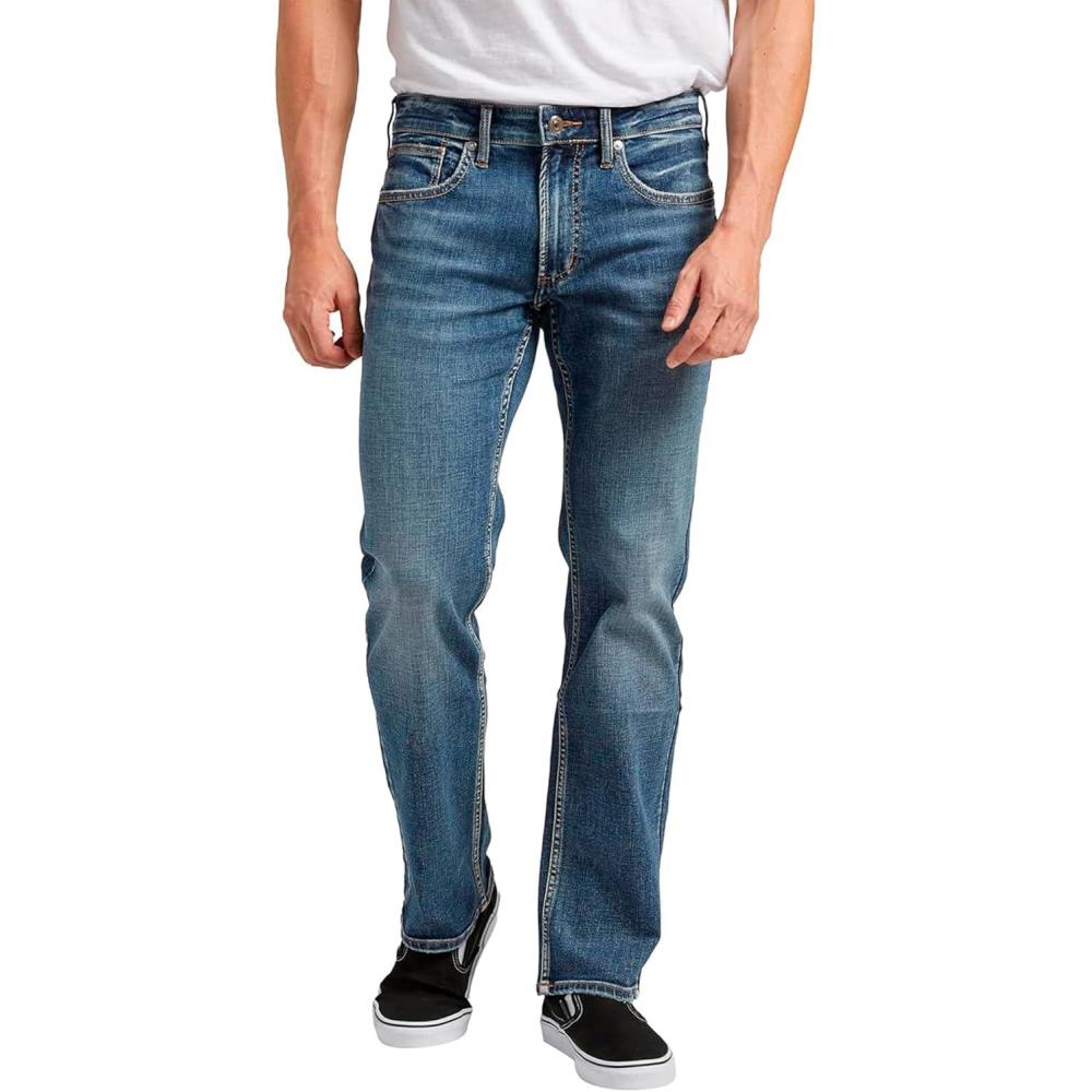 image:imageSilver Jeans Co Mens Allan Slim Fit Straight Leg JeansDark Wash Sdk306