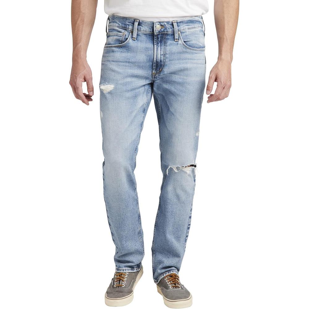 image:imageSilver Jeans Co Mens Allan Slim Fit Straight Leg JeansLight Wash Asy103