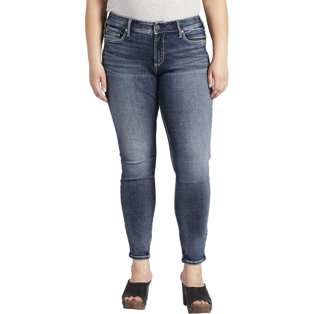 image:imageSilver Jeans Co Womens Plus Size Britt Low Rise Skinny JeansMed Wash Ecf306