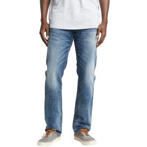 Silver Jeans Co. Men’s Allan Slim Fit Straight Leg Jeans(Marbled Indigo)