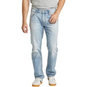 Silver Jeans Co. Men’s Allan Slim Fit Straight Leg Jeans(Medium Light Indigo)