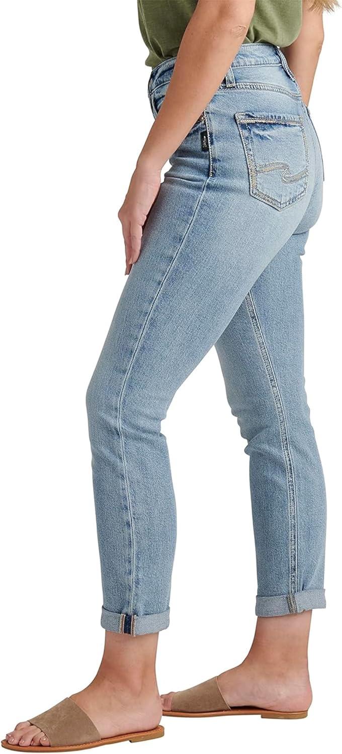 image:imageSilver Jeans Co Womens 90s Boyfriend High Rise Slim Leg Jeans LegacyMed Wash Eoe224