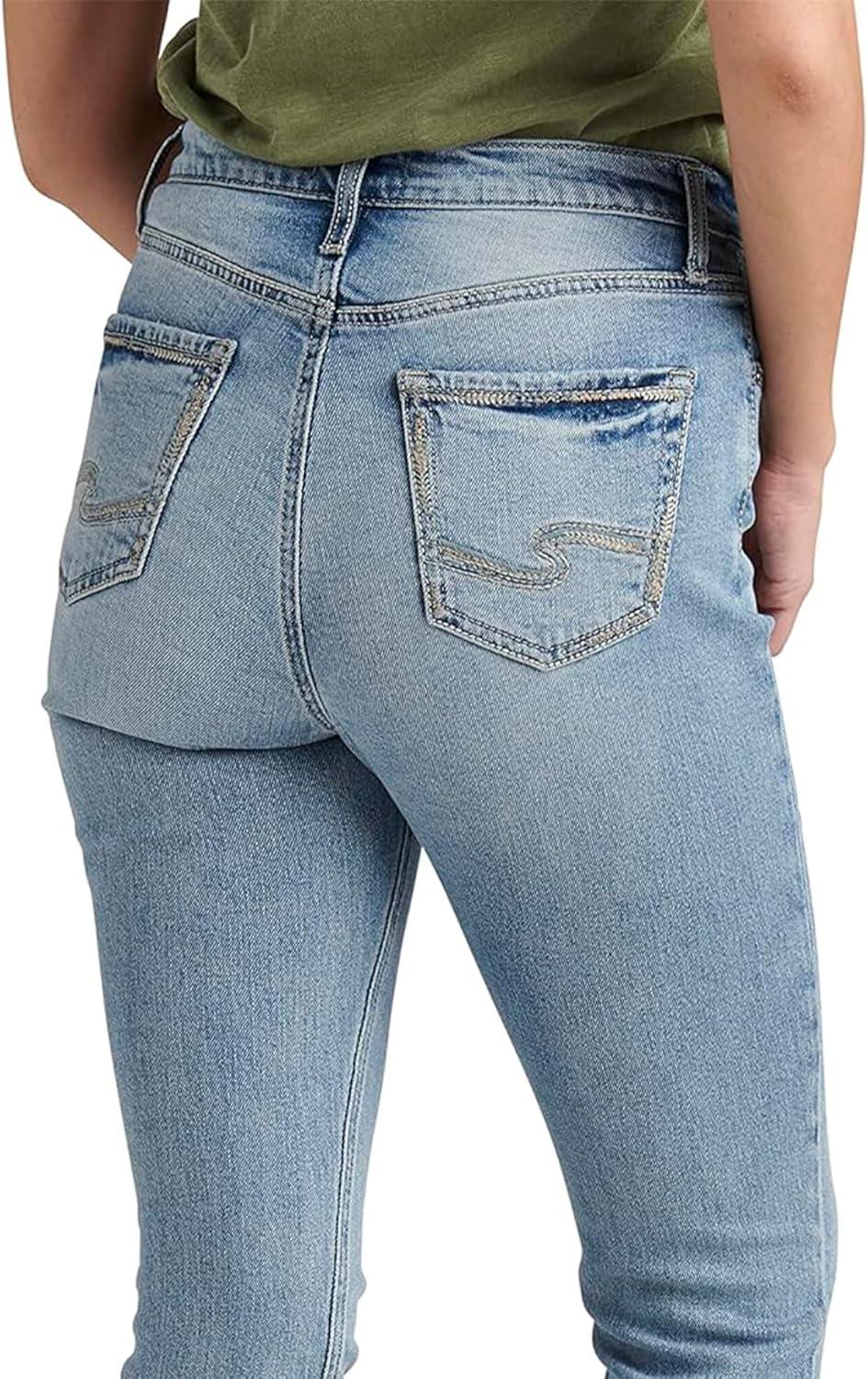 image:imageSilver Jeans Co Womens 90s Boyfriend High Rise Slim Leg Jeans LegacyMed Wash Eoe224