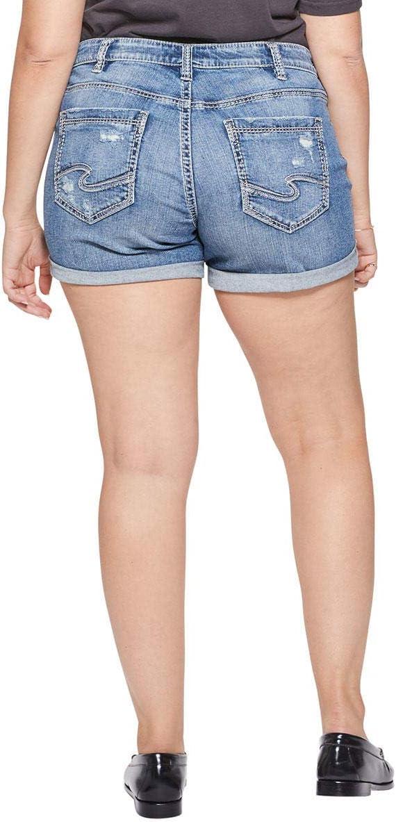 image:imageSilver Jeans Co Womens Plus Size Boyfriend Mid Rise Short LegacyMedium Light Wash
