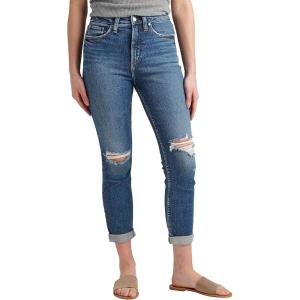 Silver Jeans Co. Women’s 90s Boyfriend High Rise Slim Leg Jeans – Legacy(Med Wash Soc327)