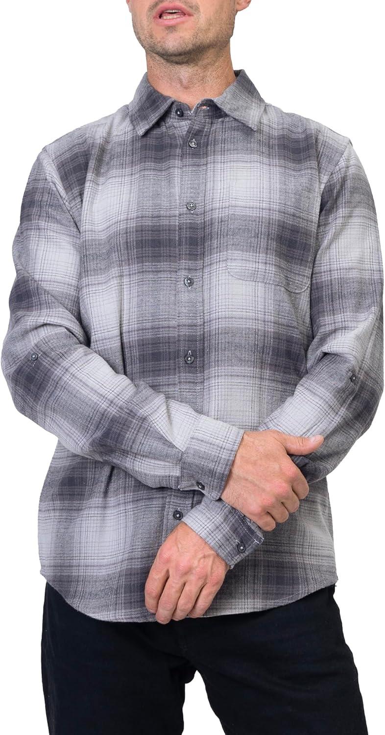 image:imageSilver Jeans Co Mens Plaid Flannel Long Sleeve ShirtGrey