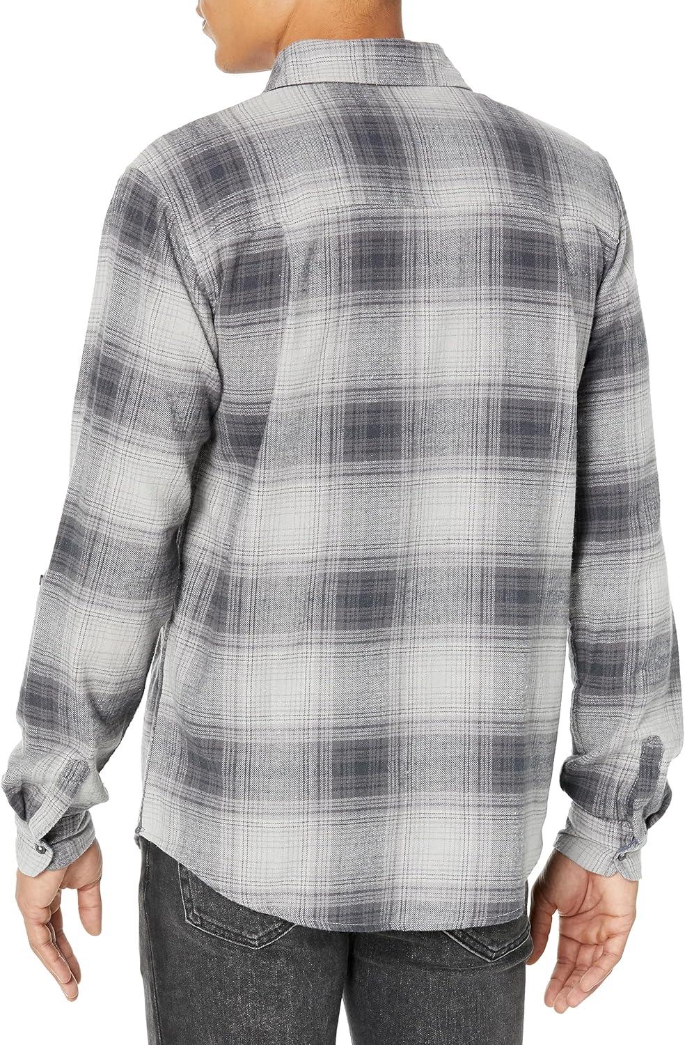 image:imageSilver Jeans Co Mens Plaid Flannel Long Sleeve ShirtGrey