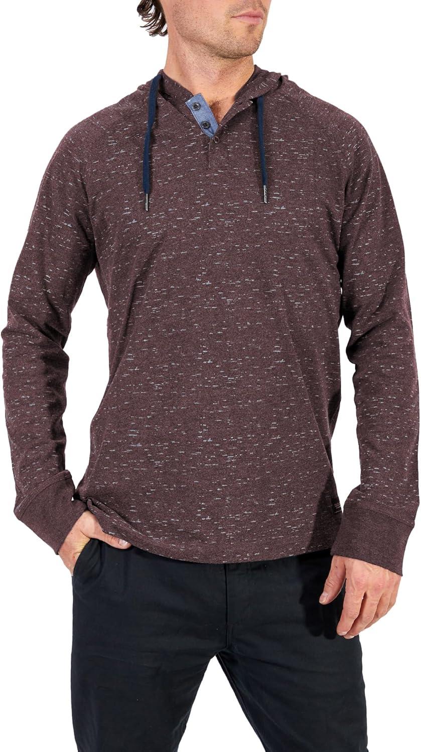 image:imageSilver Jeans Co Mens Printed Nep Long Sleeve HoodieBurgundy