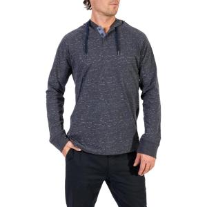 Silver Jeans Co. Men’s Printed Nep Long Sleeve Hoodie(Heather Charcoal)