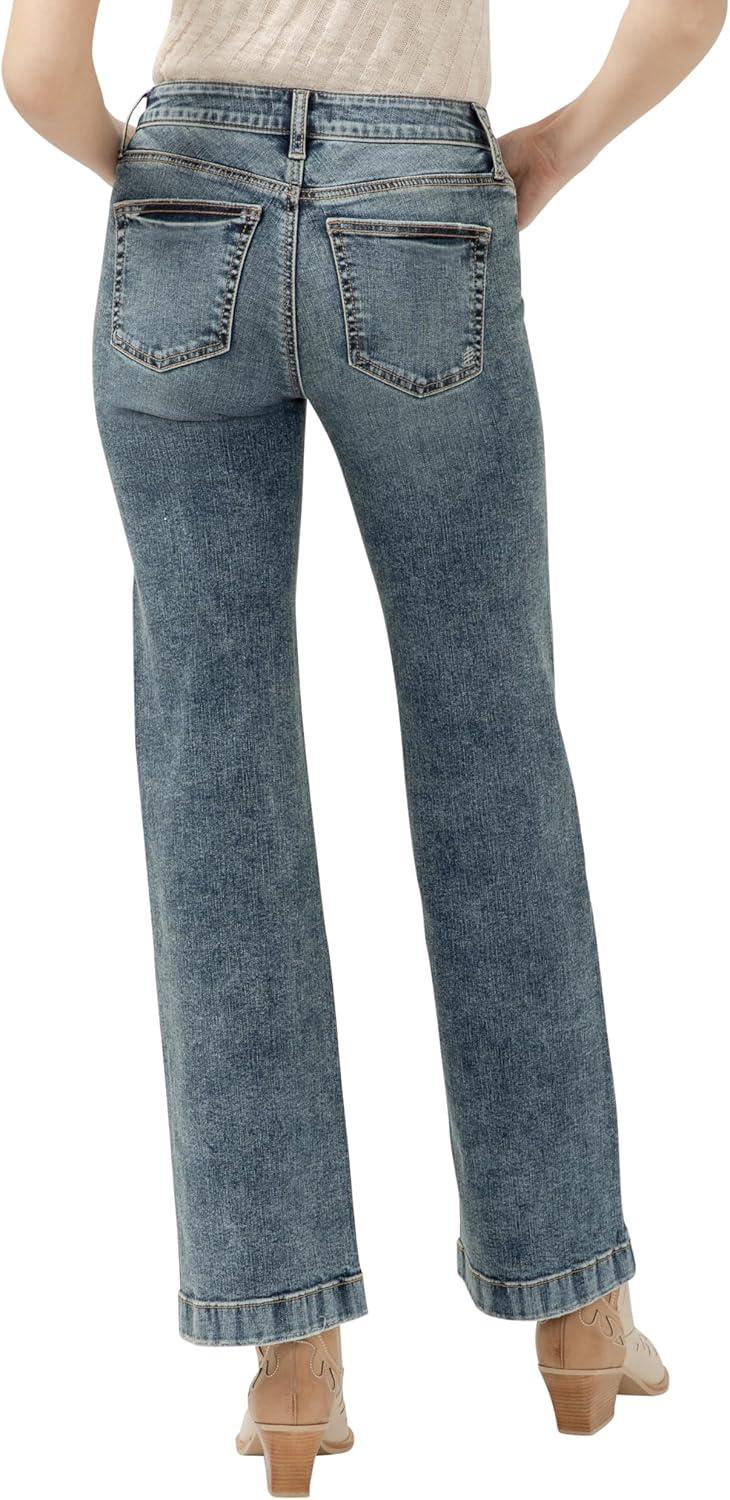 image:imageSilver Jeans Co Womens Suki Mid Rise Curvy Fit Trouser Leg JeansMed Indigo