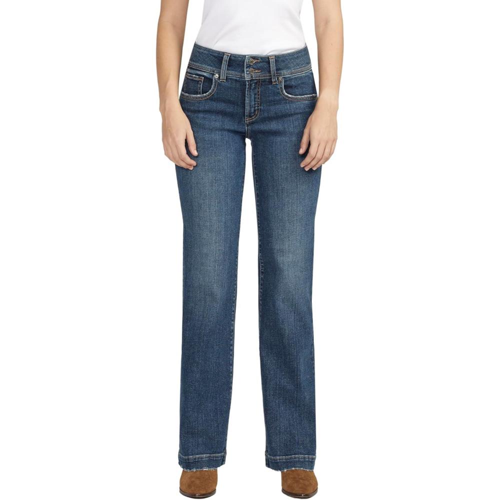 image:imageSilver Jeans Co Womens Suki Mid Rise Curvy Fit Trouser Leg JeansMed Wash Eae337
