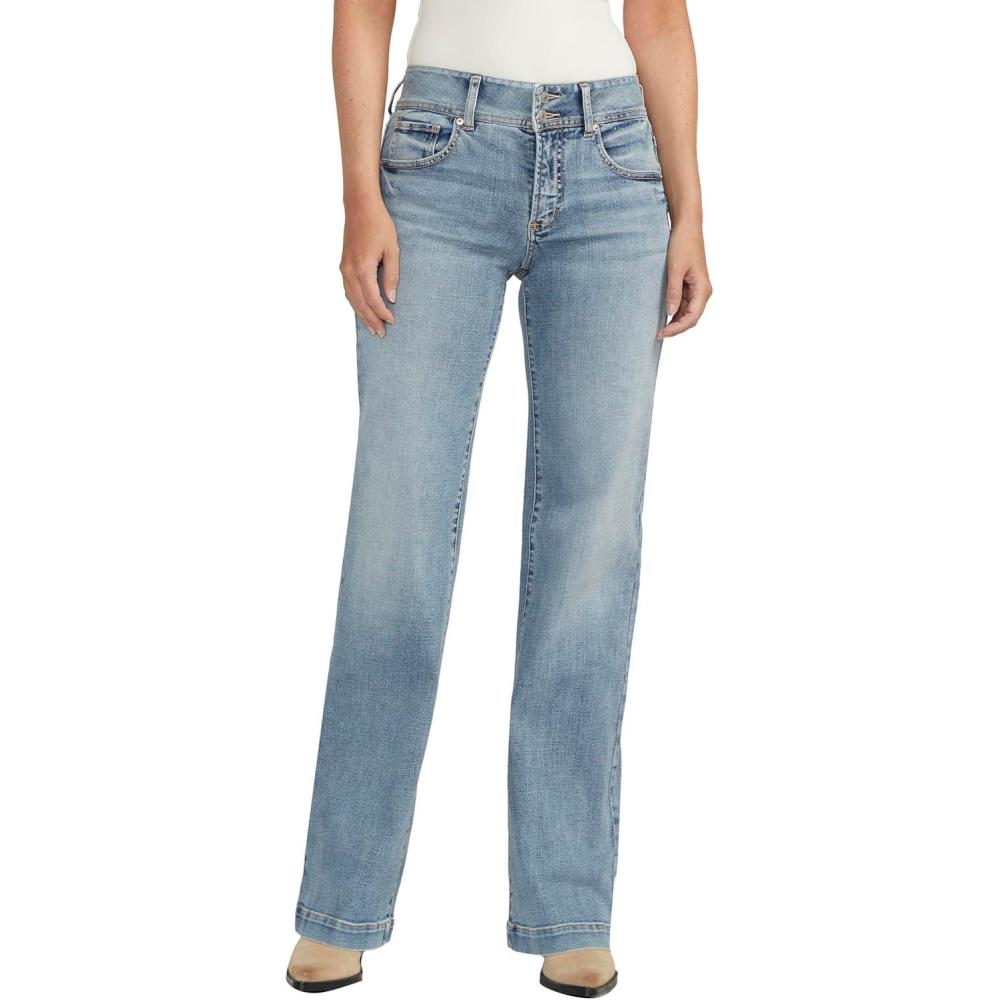 image:imageSilver Jeans Co Womens Suki Mid Rise Curvy Fit Trouser Leg JeansMed Wash Ecf265