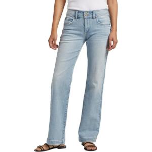 Silver Jeans Co. Women’s Suki Mid Rise Curvy Fit Trouser Leg Jeans(Light Wash Soc122)