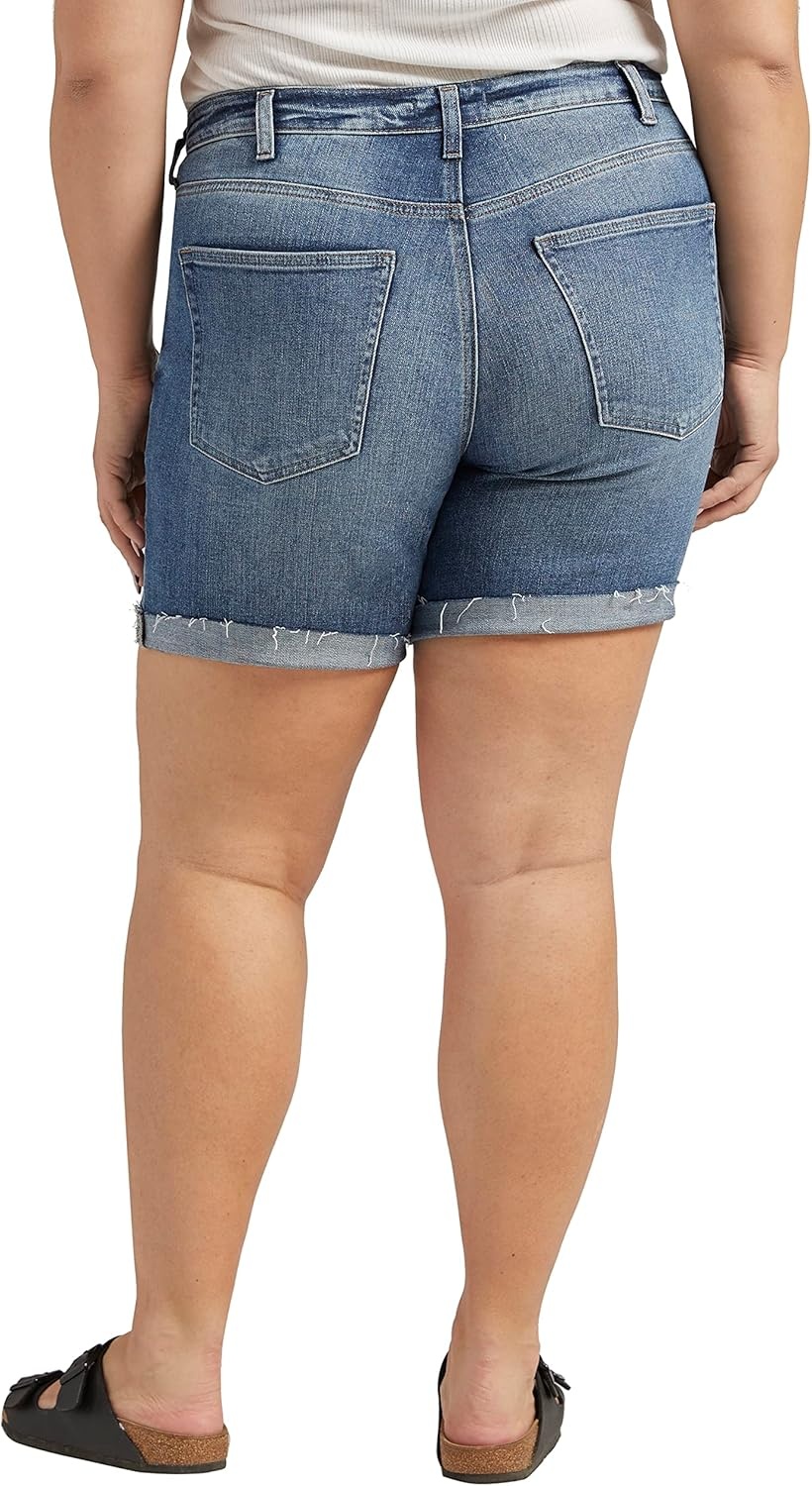 image:imageSilver Jeans Co Womens Plus Size Sure Thing High Rise Long ShortMed Wash Ekc303